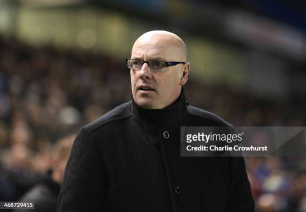 Leeds manager Brian McDermott during the Sky Bet Championship match between Brighton & Hove Albion and Leeds United at The Amex Stadium on February...