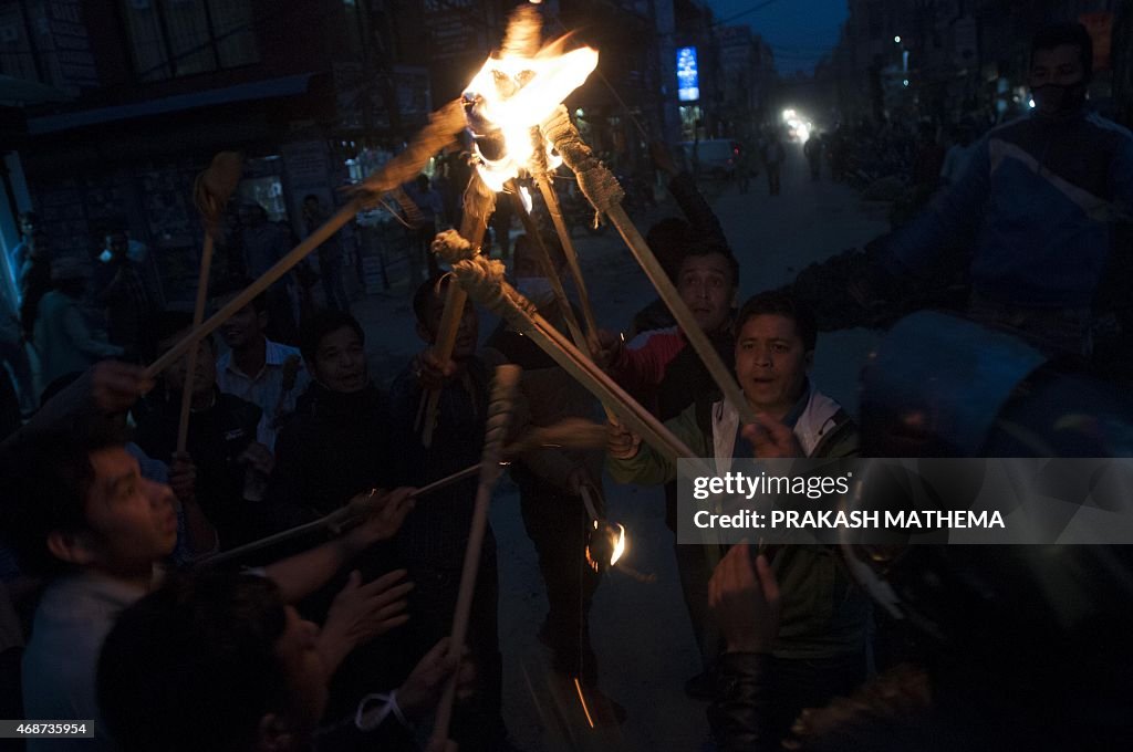 NEPAL- CONSTITUTION-STRIKE-PROTEST