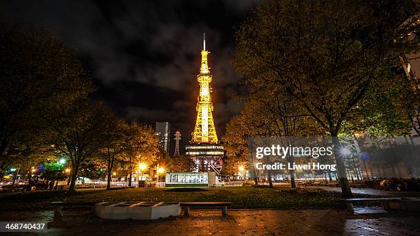 sapporo tv tower - sapporo stock pictures, royalty-free photos & images