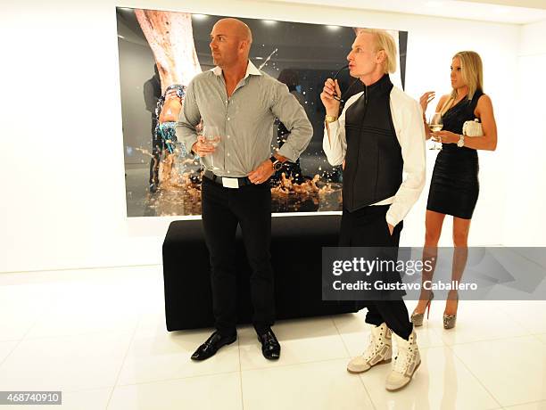 Robert Beer, Fredric S. Brandt and Lyndsey Mayer attend the viewing of Fredric S. Brandt's Art Collection cocktail party on December 4, 2012 in...