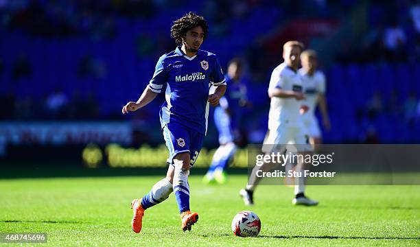 Fabio Da Silva of Cardiff in action during the Sky Bet Championship match between Cardiff City and Bolton Wanderers at Cardiff City Stadium on April...