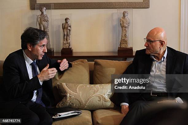 United States Deputy Secretary of State Antony Blinken meets with Lebanese Prime Minister Tammam Salam in Beirut capital of Lebanon on April 06, 2015.