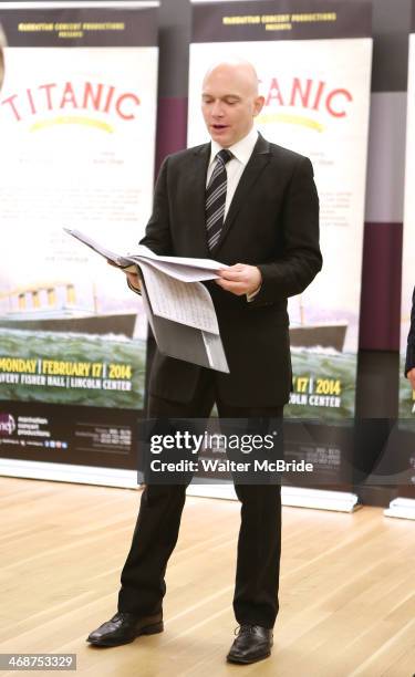 Michael Cerveris during the rehearsals for the Manhattan Concert Productions of 'Titanic: The Musical' on February 11, 2014 at Opera America/National...