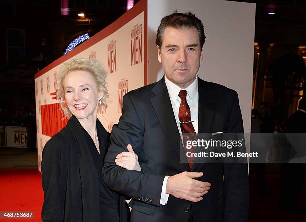 Brendan Coyle and Joy Harrison attend the UK Premiere of "The Monuments Men" at Odeon Leicester Square on February 11, 2014 in London, England.