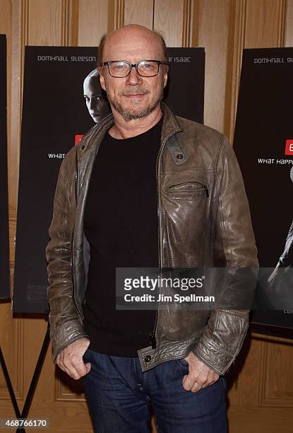 Screenwriter Paul Haggis attends the "Ex Machina" New York premiere at the Crosby Street Hotel on April 6, 2015 in New York City.