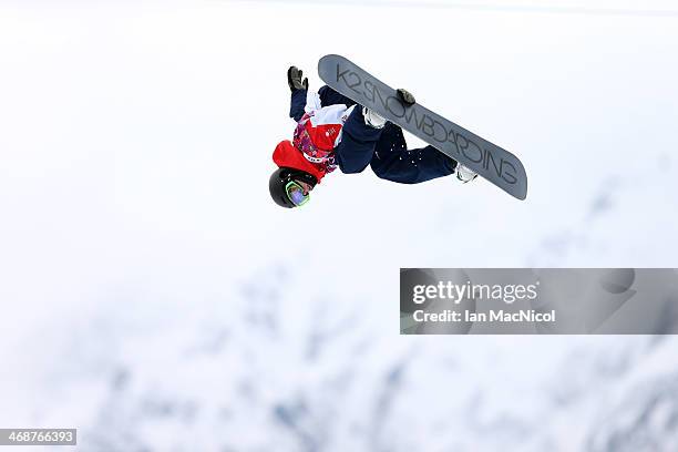 Ben Kilner of Great Britian competes in the Snowboard Men's Halfpipe on day four of the Sochi 2014 Winter Olympics at Rosa Khutor Extreme Park on...