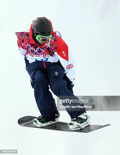 Ben Kilner of Great Britian competes in the Snowboard Men's Halfpipe on day four of the Sochi 2014 Winter Olympics at Rosa Khutor Extreme Park on...