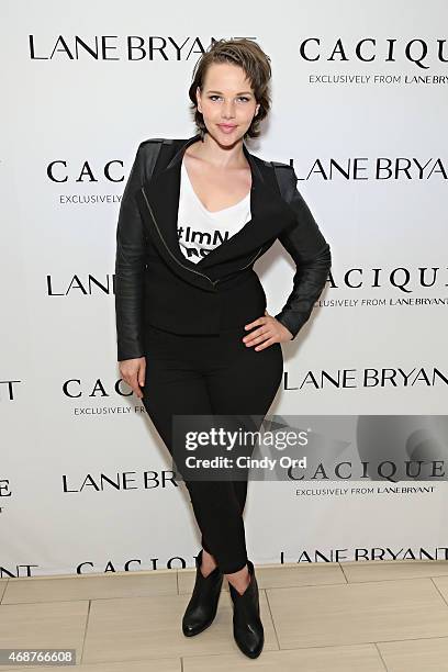 Model Elly Mayday attends as Lane Bryant celebrates the launch of their campaign #ImNoAngel on April 6, 2015 in New York City.