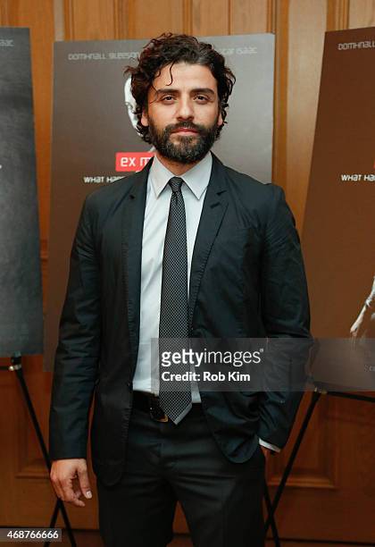 Oscar Isaac attends "Ex Machina" New York Premiere at Crosby Street Hotel on April 6, 2015 in New York City.