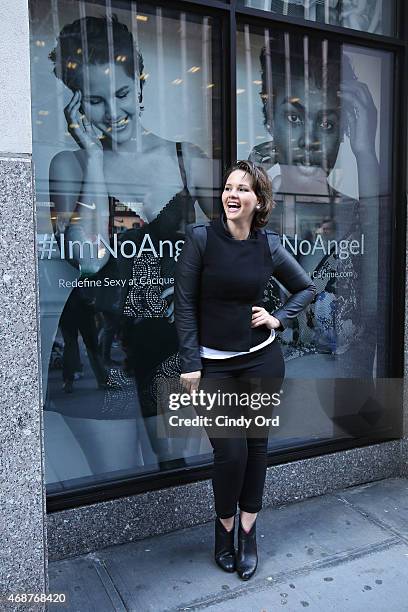 Model Elly Mayday attends as Lane Bryant celebrates the launch of their campaign #ImNoAngel on April 6, 2015 in New York City.