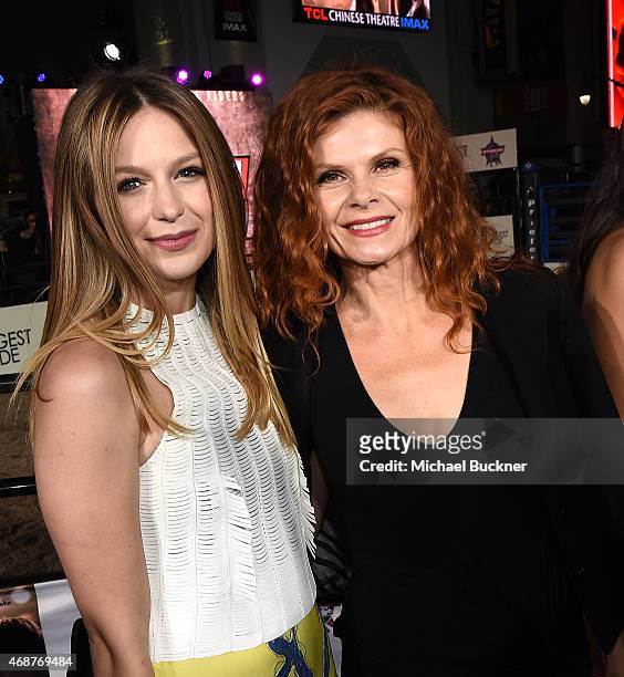 Actress Melissa Benoist and actress Lolita Davidovich attend the premiere of Twentieth Century Fox's "The Longest RIde" at the TCL Chinese Theatre...