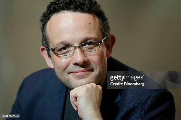 Phil Libin, chief executive officer of Evernote Corp., poses for a photograph prior to an interview at the New Economy Summit 2015 in Tokyo, Japan,...