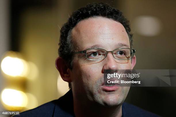 Phil Libin, chief executive officer of Evernote Corp., speaks during an interview at the New Economy Summit 2015 in Tokyo, Japan, on Tuesday, April...