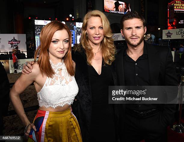 Actress Francesca Eastwood, Alison Eastwood and actor Scott Eastwood attend the premiere of Twentieth Century Fox's "The Longest RIde" at the TCL...