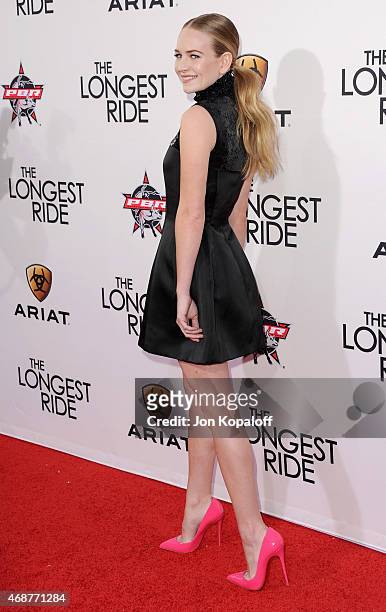 Actress Britt Robertson arrives at the Los Angeles Premiere "The Longest Ride" at TCL Chinese Theatre IMAX on April 6, 2015 in Hollywood, California.