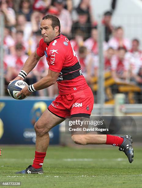 Frederic Michalak of Toulon runs with the ball during the European Rugby Champions Cup quarter final match between RC Toulon and Wasps at the Felix...