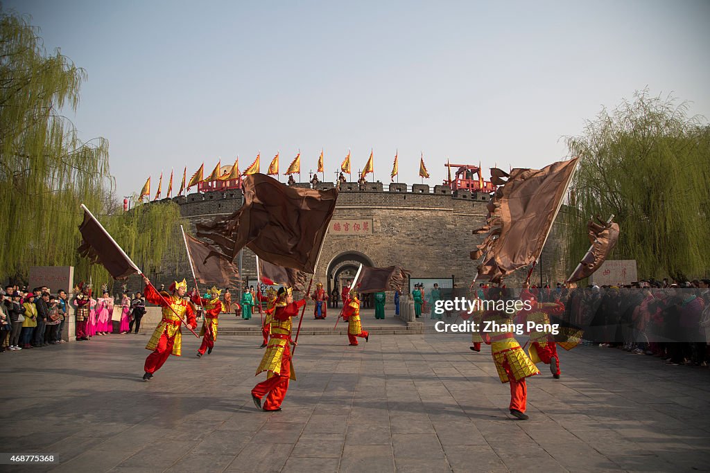 Actors perform the traditional Confucian Six Arts, which is...