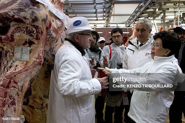 World Health Organisation chief Margaret Chan visits the Rungis international market in Rungis, outside Paris, on April 7, 2015 to mark the World...