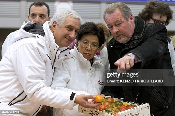 World Health Organisation chief Margaret Chan visits the Rungis international market in Rungis, outside Paris, on April 7, 2015 to mark the World...