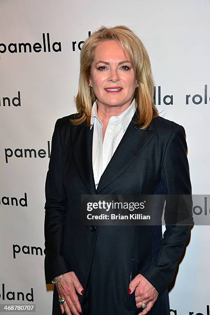 Designer Pamella Roland attends the Pamella Roland Show during Mercedes-Benz Fashion Week Fall 2014 at The Salon at Lincoln Center on February 11,...