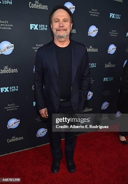 Actor Billy Crystal attends the premiere of FX's "The Comedians" at The Broad Stage on April 6, 2015 in Santa Monica, California.