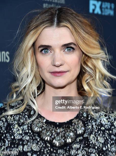 Actress Megan Ferguson attends the premiere of FX's "The Comedians" at The Broad Stage on April 6, 2015 in Santa Monica, California.