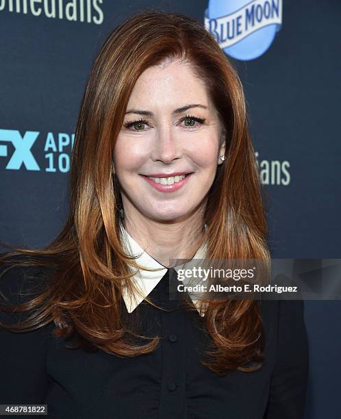 Actress Dana Delany attends the premiere of FX's "The Comedians" at The Broad Stage on April 6, 2015 in Santa Monica, California.