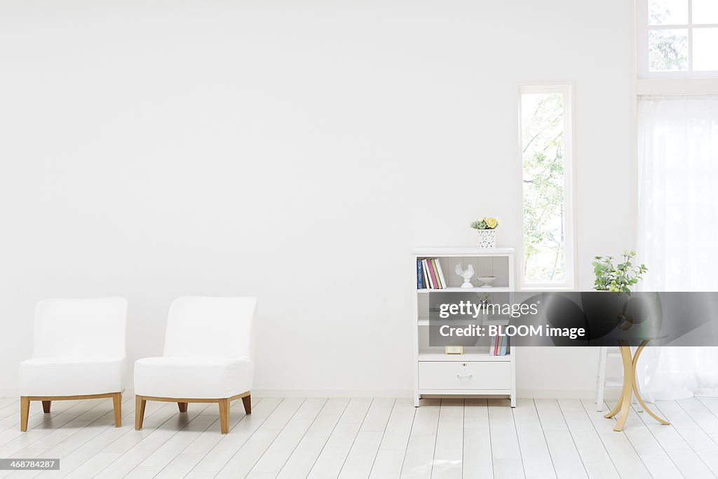 White living room