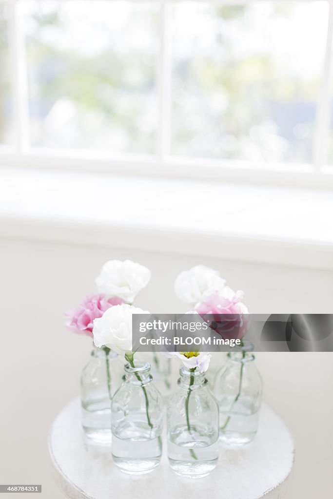 Flowers in glass vases