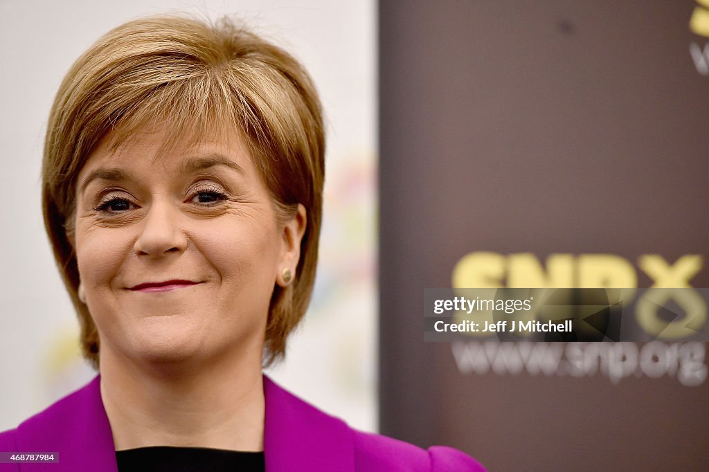 Leader Of The SNP Nicola Sturgeon Gives A Speech On Child Poverty