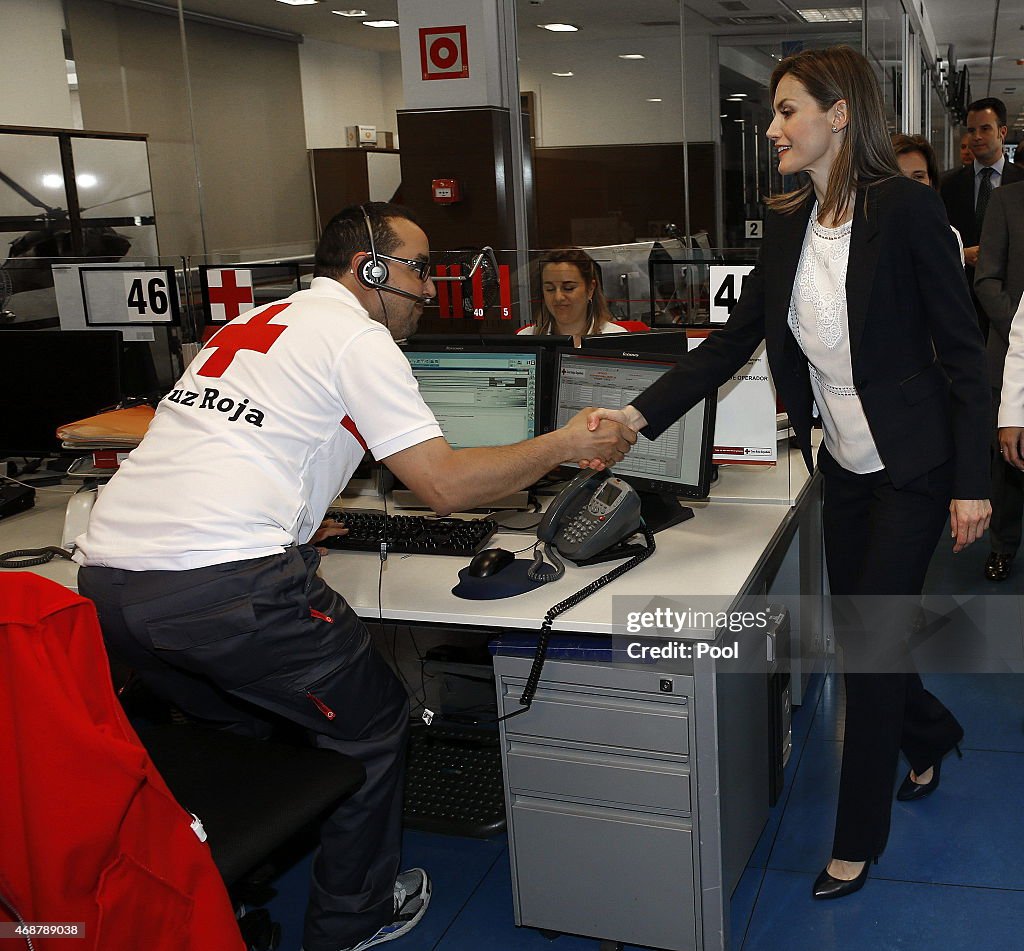 Queen Letizia Attends A Meeting With The Spanish Red Cross in Madrid