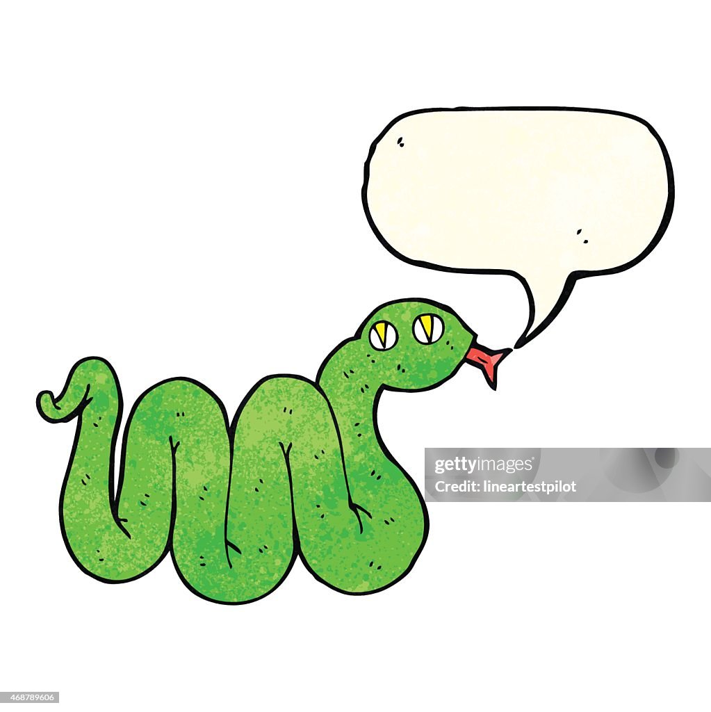 Funny Cartoon Snake With Speech Bubble High-Res Vector Graphic - Getty  Images