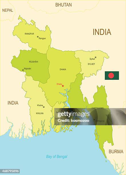 bangladesh - bhutan map stock illustrations