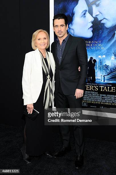 Eva Marie Saint and Colin Farrell attend the "Winter's Tale" world premiere at Ziegfeld Theater on February 11, 2014 in New York City.