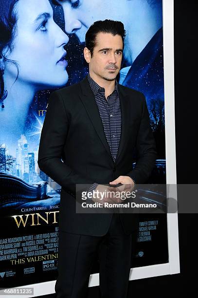 Actor Colin Farrell attends the "Winter's Tale" world premiere at Ziegfeld Theater on February 11, 2014 in New York City.
