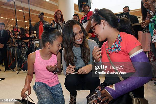 Joan Smalls meets customers at True Religion Collection at Nordstrom San Juan on April 4, 2015 in San Juan, Puerto Rico.