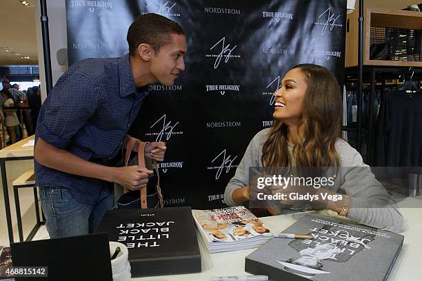 Joan Smalls meets customers at True Religion Collection at Nordstrom San Juan on April 4, 2015 in San Juan, Puerto Rico.