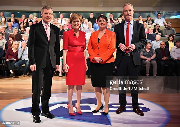 Scottish Liberal Democrat leader Willie Rennie, First Minister and SNP leader Nicola Sturgeon, Scottish Conservative leader Ruth Davidson and...