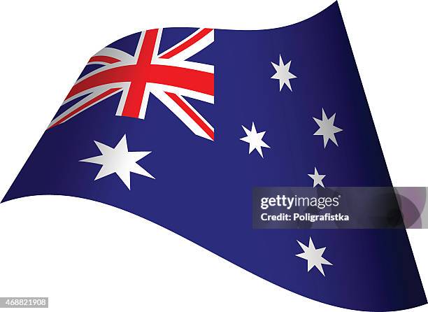 waving flag of australia - australia-flag-white-background stock illustrations