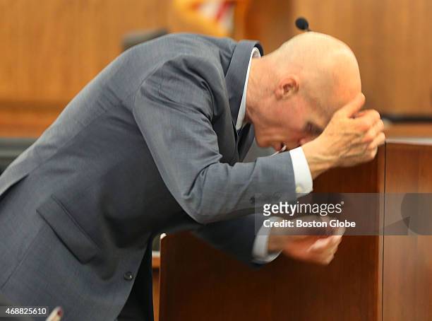 Closing arguments in the Aaron Hernandez trial for the murder of Odin Llyod at Fall River Superior Court. Prosecutor William McCauley shows to the...