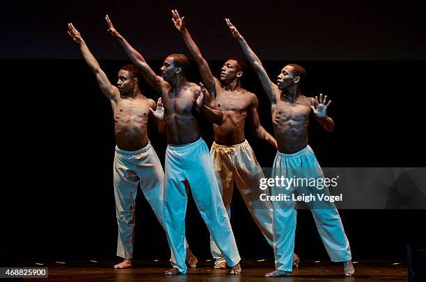 The Duke Ellington Dance Ensemble performs during the Maya Angelou Forever Stamp Dedication at Warner Theatre on April 7, 2015 in Washington, DC.