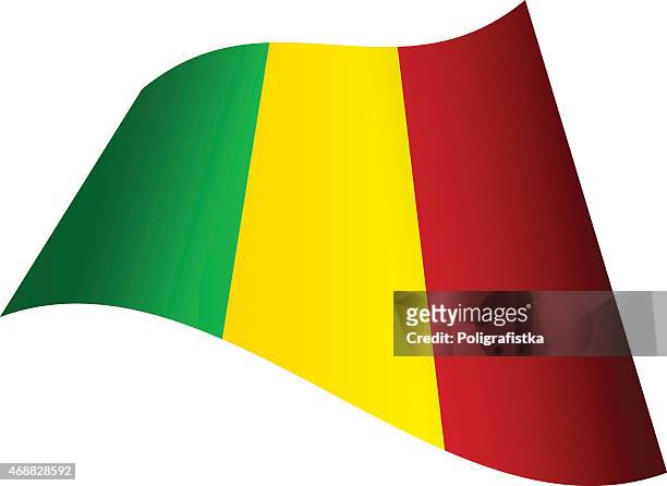 ilustrações, clipart, desenhos animados e ícones de acenando a bandeira de mali - mali