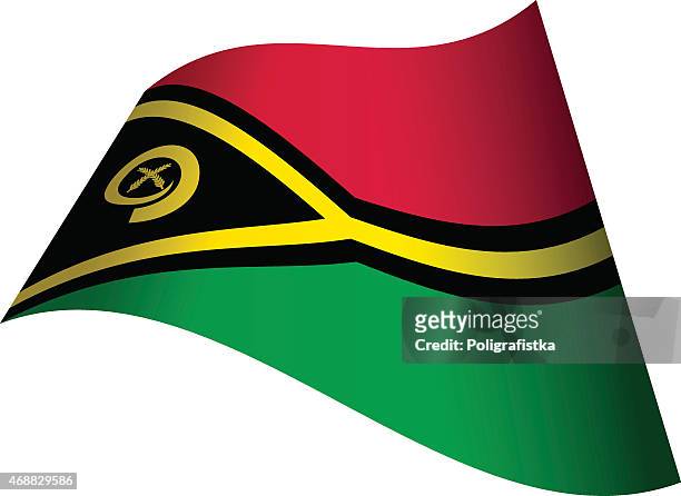 waving flag of vanuatu - vanuatu flag stock illustrations