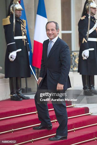 Frederic Oudea, Chief Executive Officer to Societe Generale and President of the European Banking Federation arrives to the State Dinner in honor of...