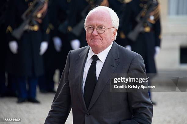 President of the Var Departmental Council, Michel Vauzelle arrives for a state dinner in honor of the Tunisian President Beji Caid Essebsi, on April...