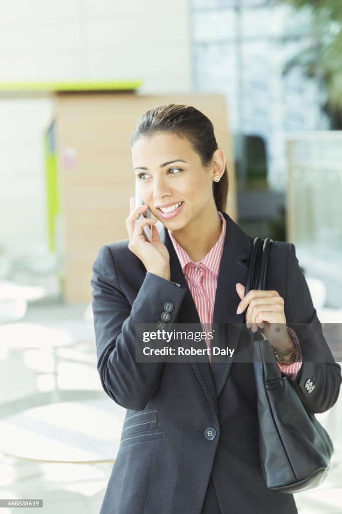Businesswoman talking on cell phone