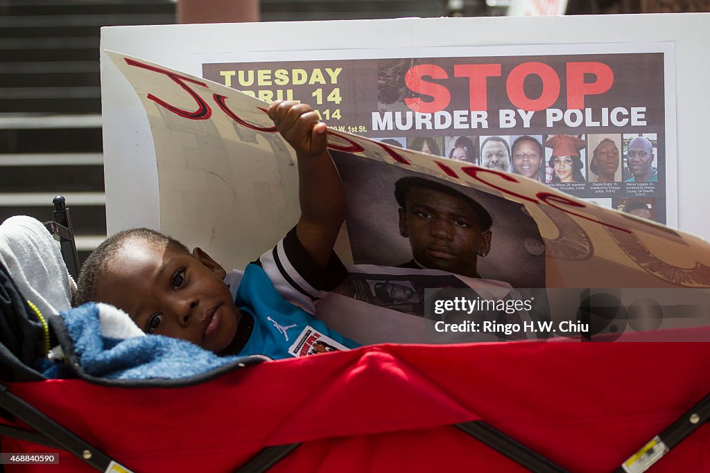 Rally Against Police Brutality Held In Los Angeles