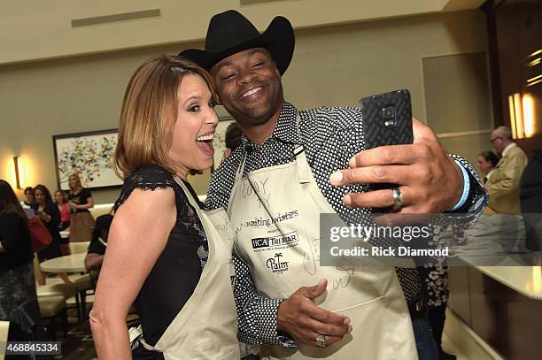 Hannah Storm and Cowboy Troy attend the 14th Annual Kevin Carters Waiting for Wishes Celebrity Waiters Dinner presented by HCA / TriStar, benefitting...