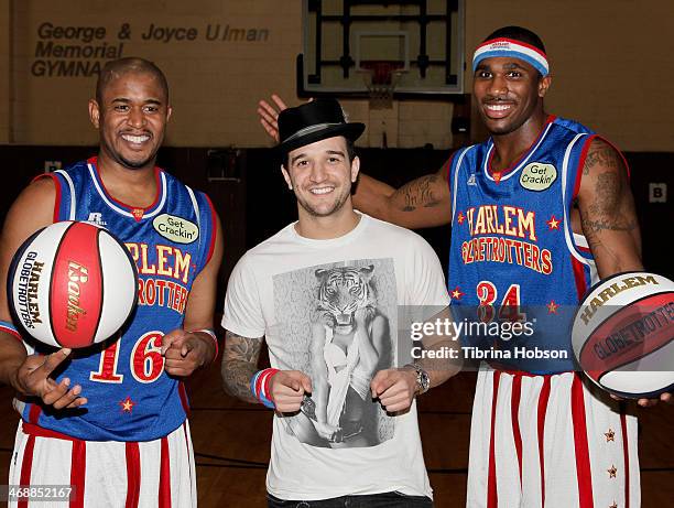 Scooter Christensen and Thunder Law of the Harlem Globetrotters and Mark Ballas team up for Special Olympics at Weingart East Los Angeles YMCA on...