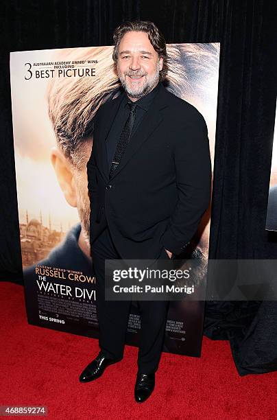 Academy Award-winning actor and first time director Russell Crowe attends "The Water Diviner" Washington DC Premiere at the Burke Theater at U.S....